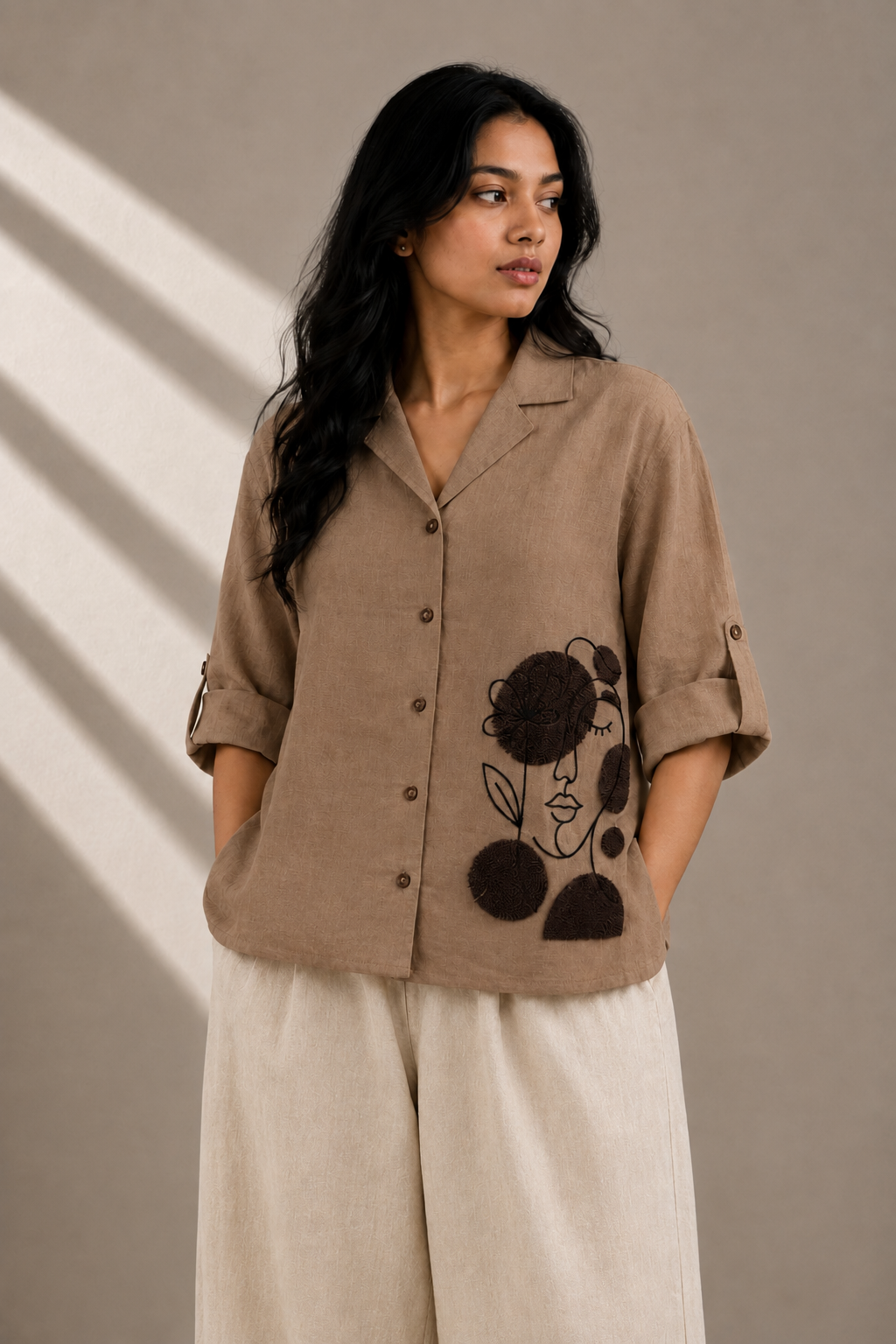 Camp Collar Linen Shirt