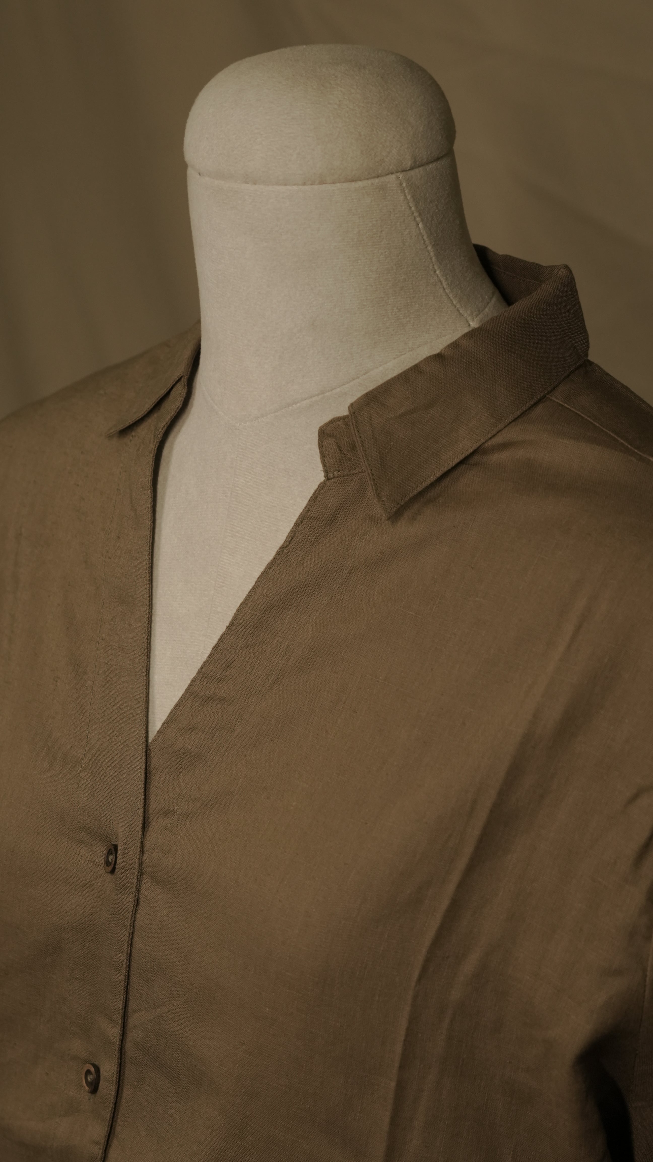 Open Neck Linen Shirt
